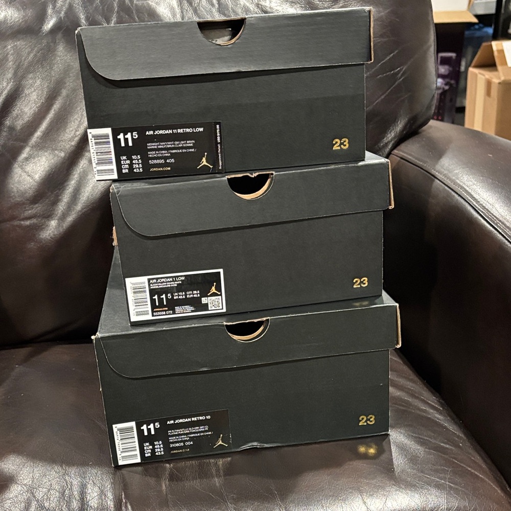 Air Jordan - Black and Gold - Boxes Only No Shoes
